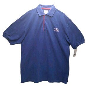 Saint Kitts Men's Short Sleeve Polo Shirt Blue Size 4XL Pique Collared Premium